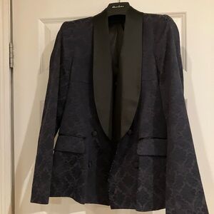Robert Graham Navy and Black Tuxedo Blazer